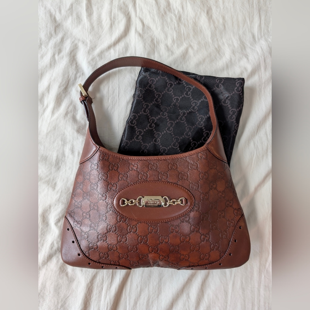 Gucci Brown Leather Shoulder Bag